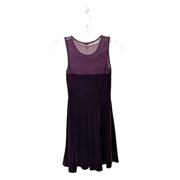Burgundy Velvet Dress Embroidered Mesh Sweetheart Whimsygoth Gothic Size XS - Picture 6 of 8